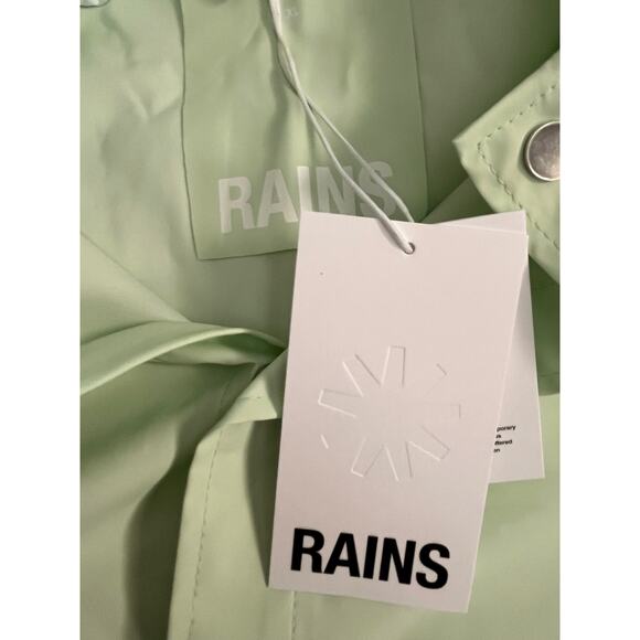 RAINS Unisex Waterproof Rain Jacket With Hood in Mineral color in Size XL NWT - Picture 11 of 11
